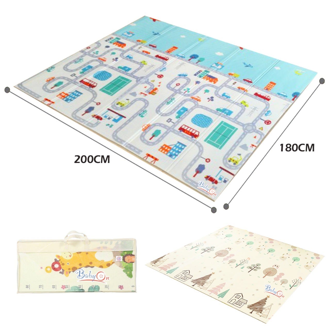 Tapete para bebé doble faz mundo infantil jeremy kids