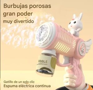 Juguete pistola burbujero de conejo para niños