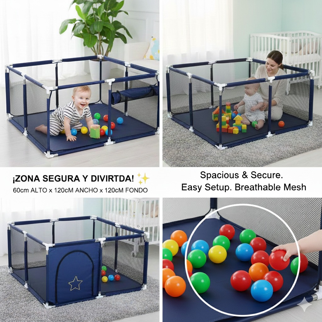 Corral para bebe rosado - Imagen 3